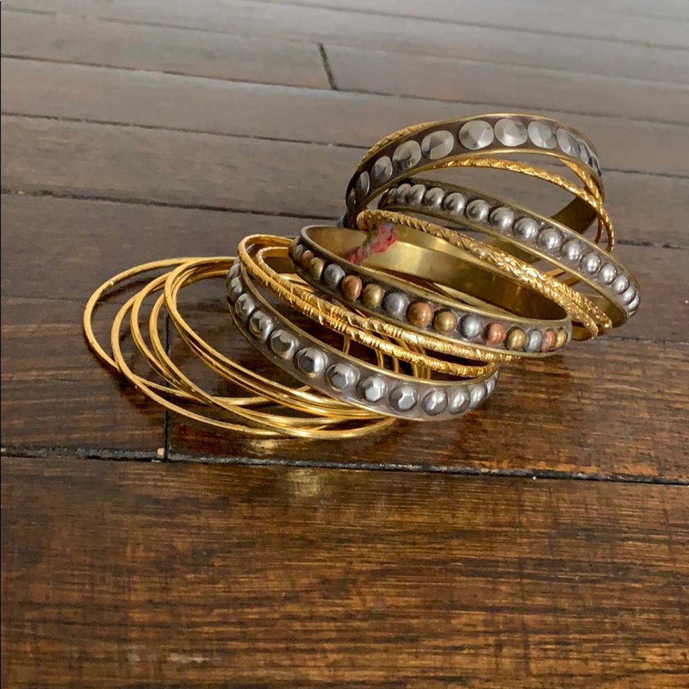 Assorted metal bracelets